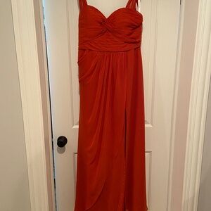 Azazie terracotta bridesmaid dress